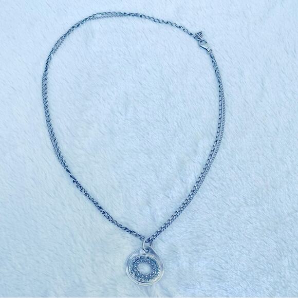 Silpada Sterling Silver CZ Anemone Double Stranded Chain Necklace w/ Pendant - Picture 4 of 8